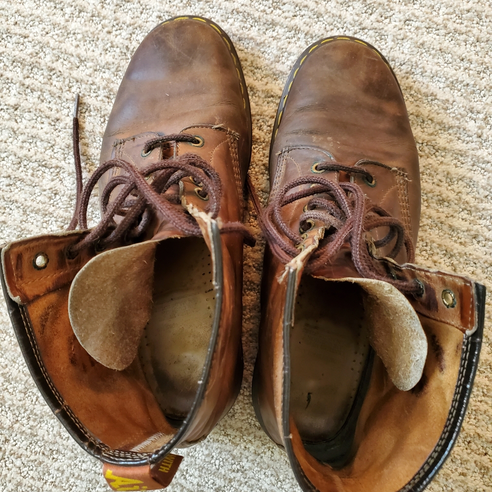 Vintage 1991 Dr. Martens Leather Boots, Distressed Brown (11) - Picture 6 of 11